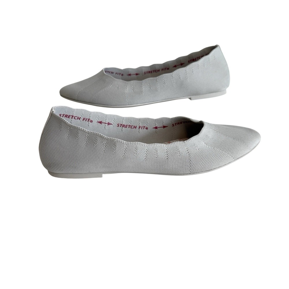 Skechers Stretch Ballet Flats 9.5 Slip On Pointed Toe Casual Chic Summer